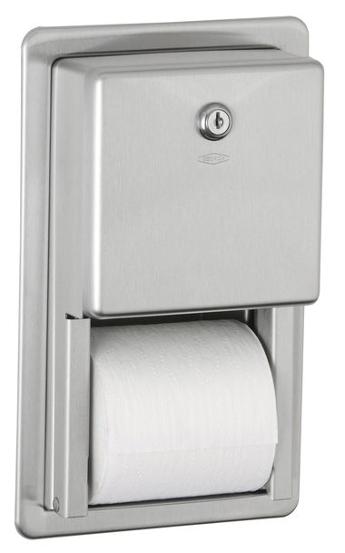 Suporte Papel Higiênico 2 Rolos Embutido Bobrick B-3888