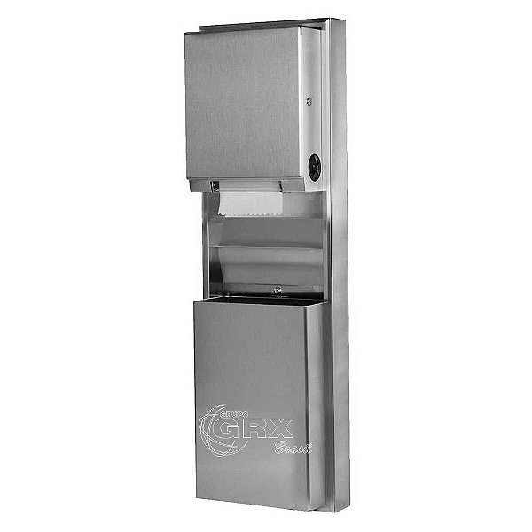 Toalheiro 2 Rolos e Lixeira 45l Sobrepor Inox Bobrick B-39619