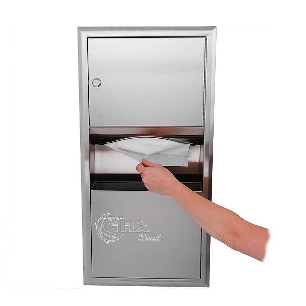 Toalheiro de Embutir Lixeira 7,6l Inox Bobrick B-369