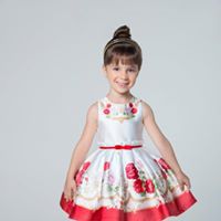 vestido infantil estampado de festa