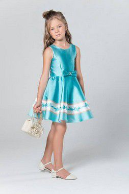 vestido de festa azul tiffany infantil
