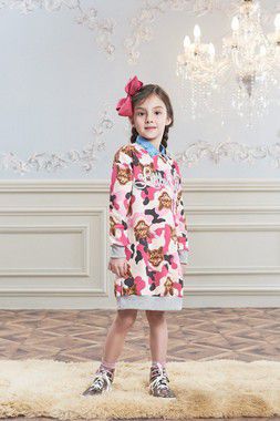 vestido infantil de manga longa
