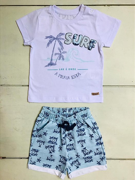 Conjunto de Bebê Infantil Bermuda Moletom Praia da Nini \u0026 Bambini - Tipinhos Moda Infantil e Juvenil