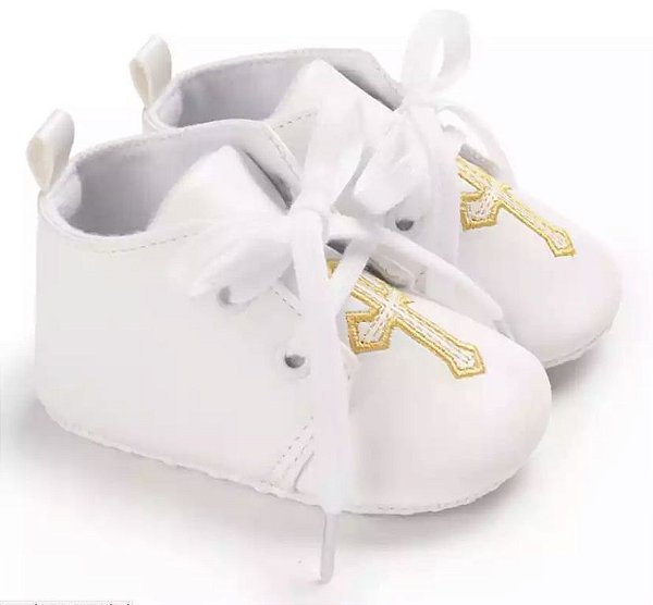Sapatinho Infantil Branco para Batizado - Marcos