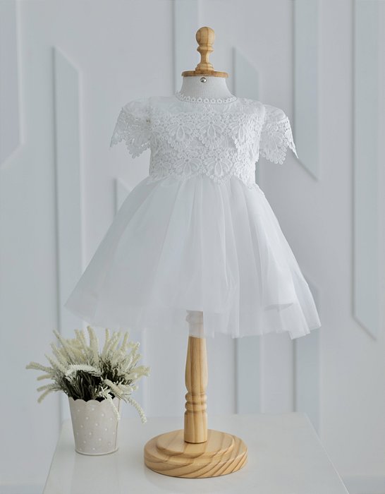 Vestido Branco para Batismo - Carolina