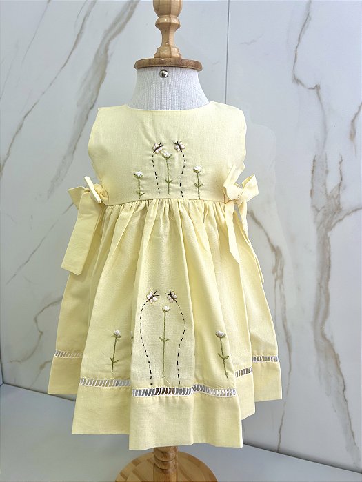Vestido Jardim das Borboletas - Amarelo