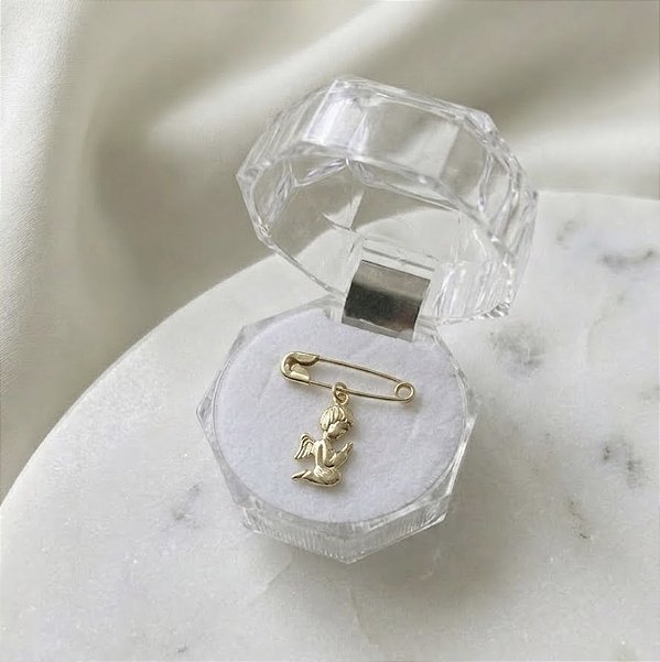 Broche Alfinete para Batizado - Santo Anjo