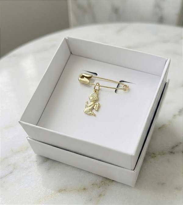 Broche Alfinete para Batizado - Santo Anjo