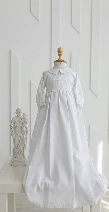 Mandrião Unissex com cruz bordada manga longa e touca - Batizado