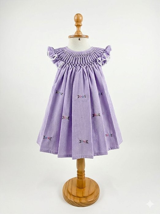 Vestido Lilás Bebê Casinha de Abelha