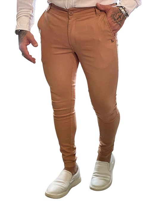 Calça Alfaiataria Resinada Perpochi Caqui