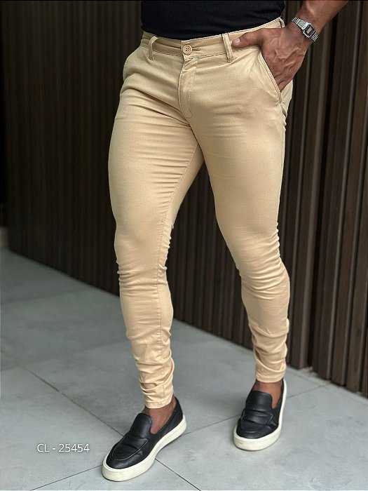 Calca Alfaiataria Skinny Bege