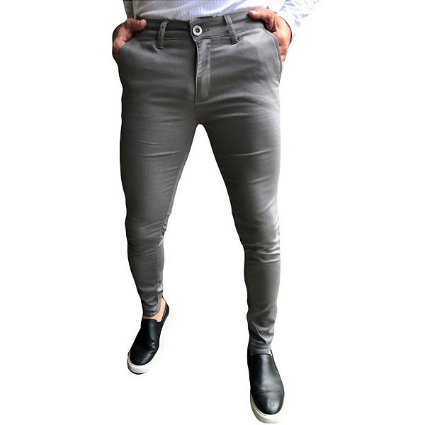 Calca Alfaiataria Skinny Chumbo Zip Off