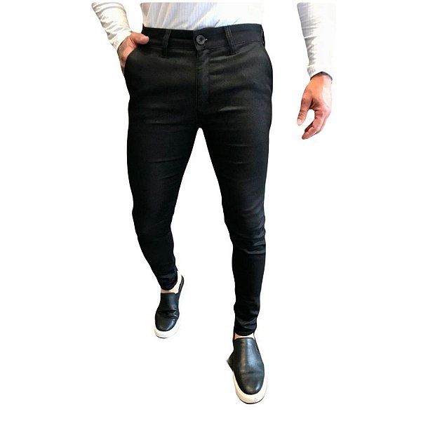 Calca Alfaiataria Skinny Preto Detalhe Zip Off
