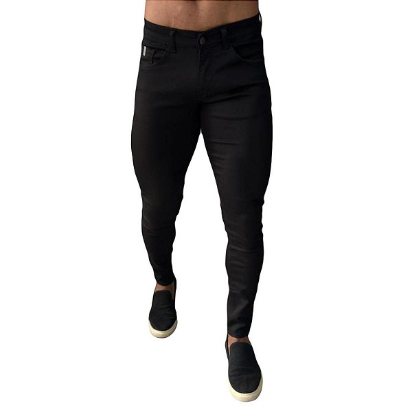 Calca Masculina Jeans Skinny Preto