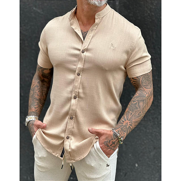 Camisa Dubai Gola Padre M. Curta Off White