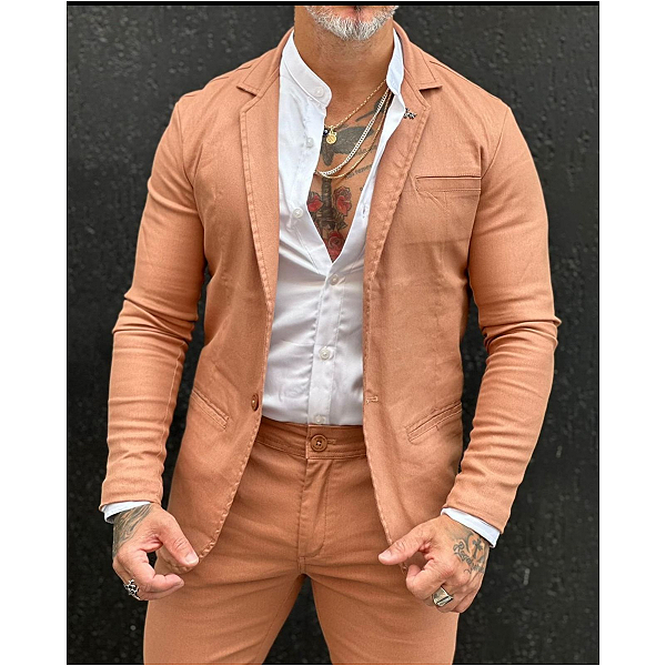 Blazer Masculino Resinado Per pochi Caqui