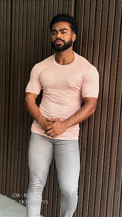 Camiseta Masculina Slim Zip Off Viscolinho