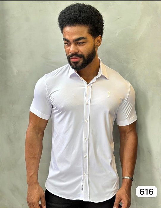 Camisa Manga Curta Slim Extreme Power  Branca
