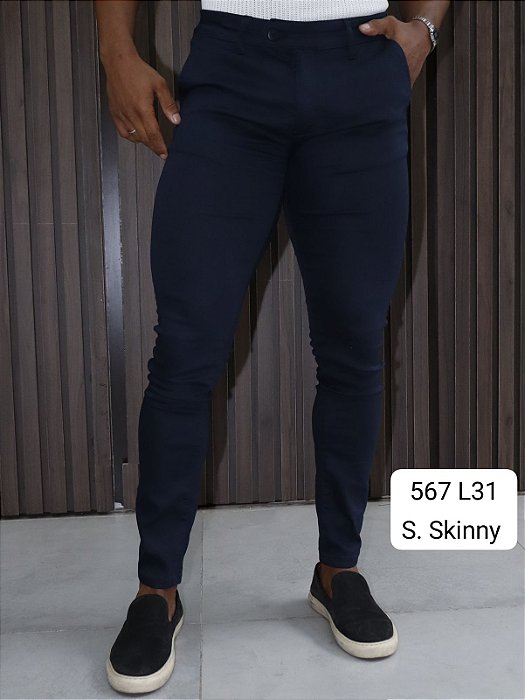 Calca Alfaiataria Skinny Extreme Power Marinho