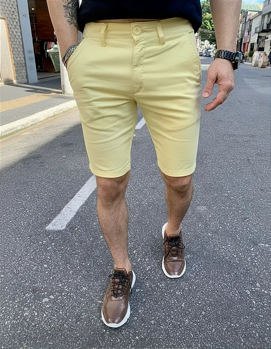 Bermuda Alfaiataria Amarela