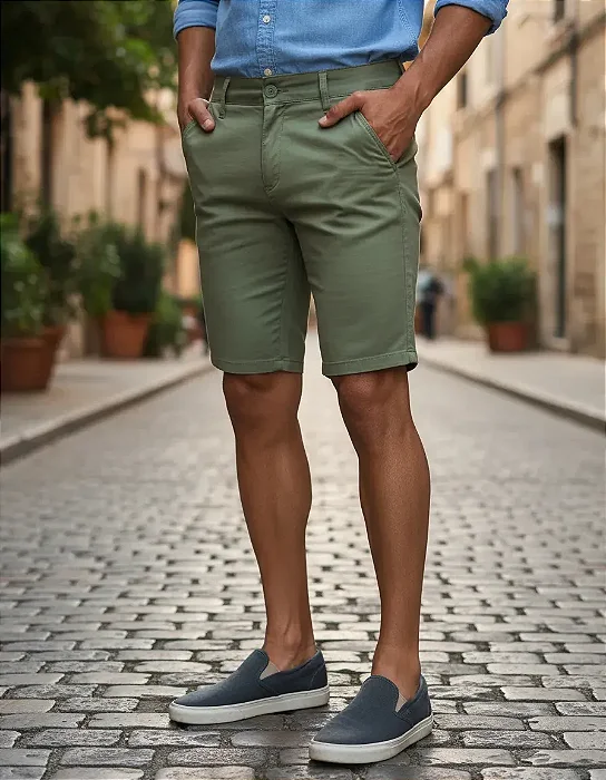 Bermuda Alfaiataria Oliva