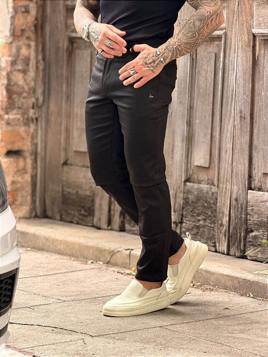 Calca Corte Reto Ziper Lateral Per Pochi Extreme Power Preto