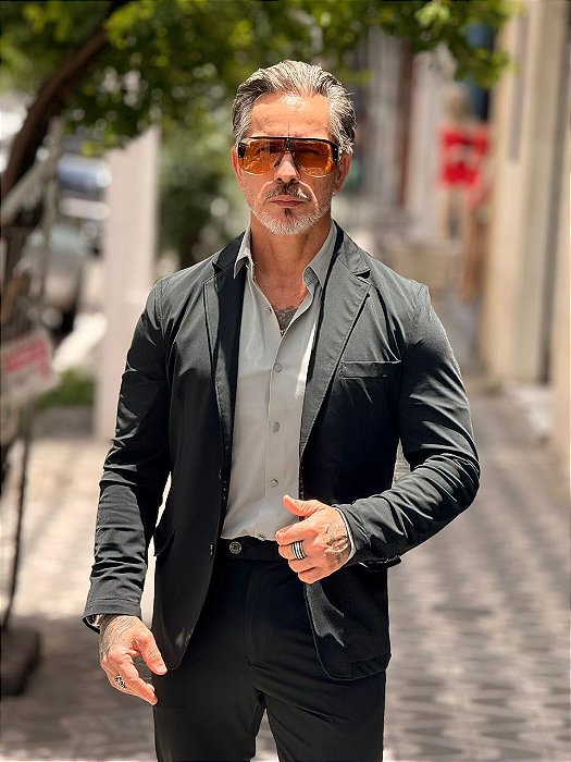 Blazer Perpochi Tecnológico Poliamida Vira Bag Preto