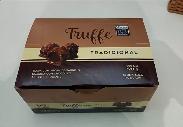 Truffe Tradicional 40 g - Display com 18 unidades