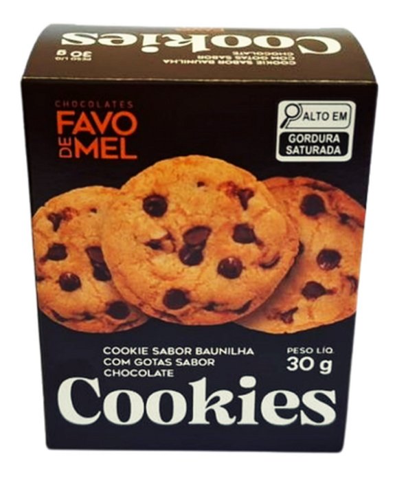 Cookie sabor baunilha com gotas sabor chocolate - Estojo 30 g