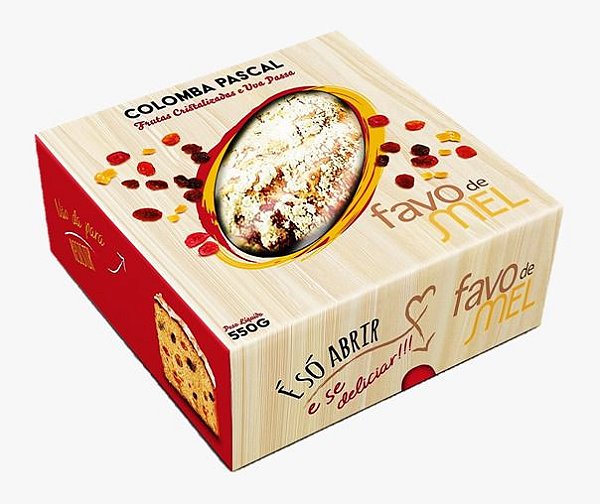 Colomba Pascal 550g - com Fruta cristalizada e Uva Passa