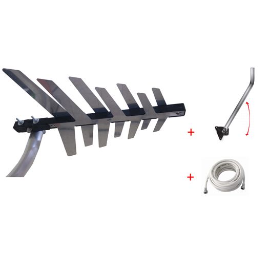 Antena Externa Digital Primetech 28 Elementos PHD8000 c/ KIT