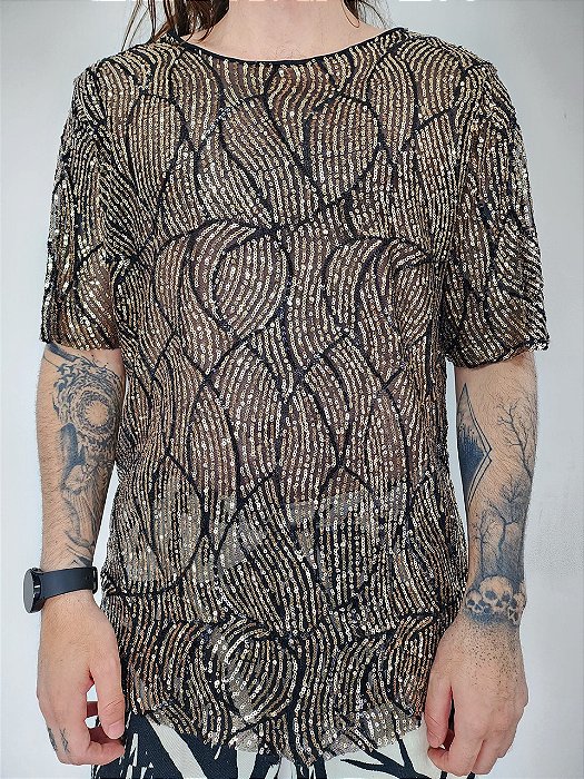 Camiseta Paetê Lotus