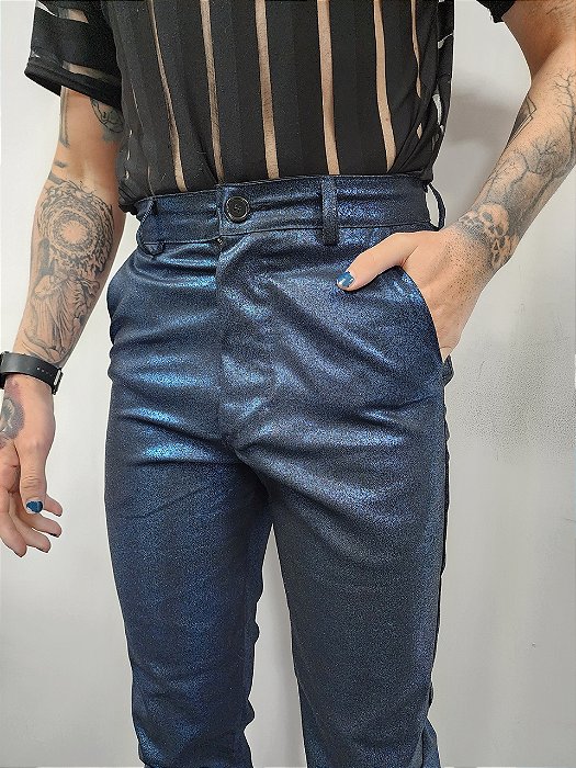 Calça Metalizada Azul