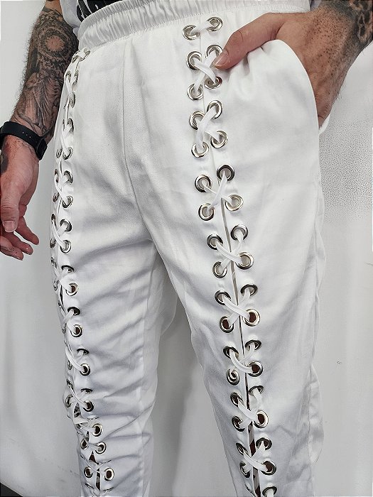 Calça Ilhos Frontal Branco