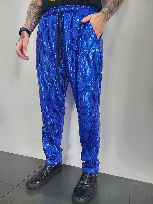 Calça Paetê Azul