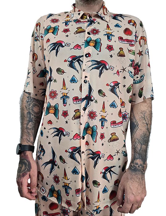 Camisa Tatuagem  Bege