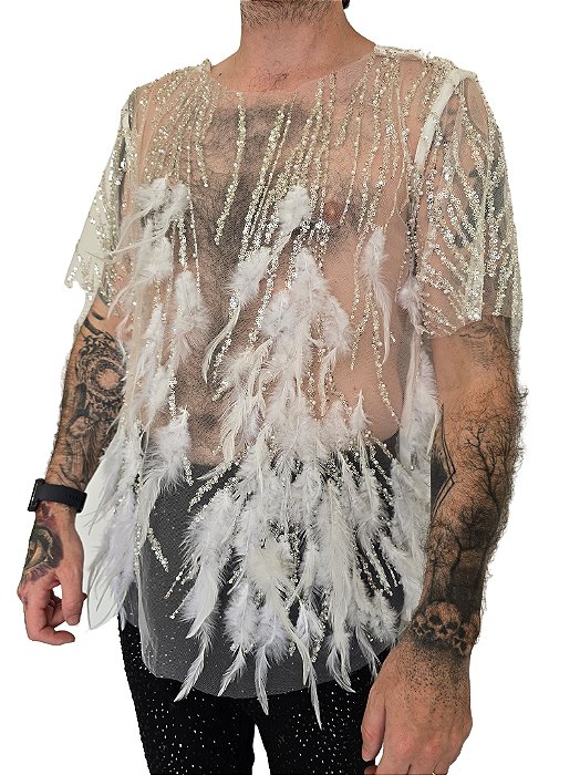 Camiseta Penas Brancas