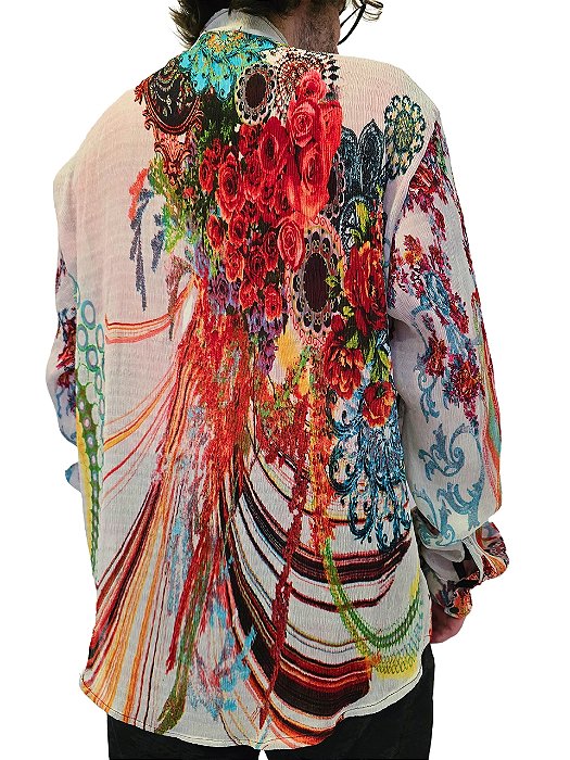Camisa Plissada Estampada