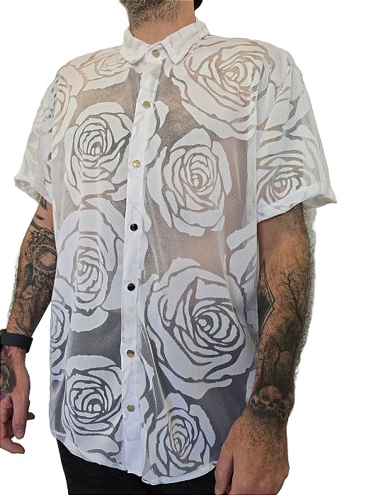 Camisa Rosas Brancas