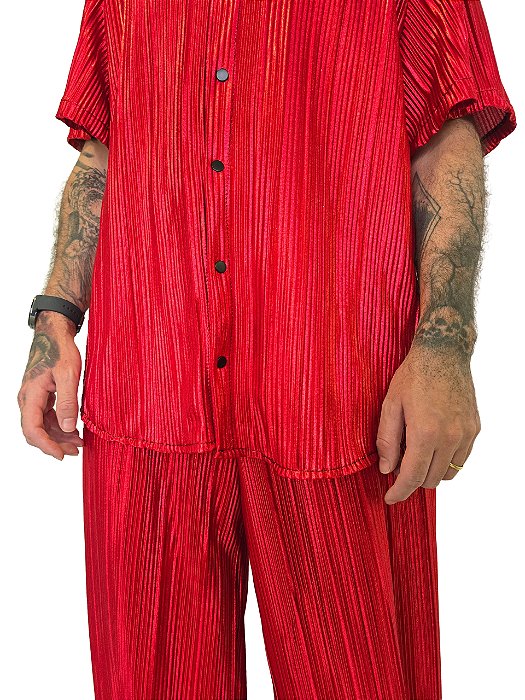 Conjunto Plissado Vermelho