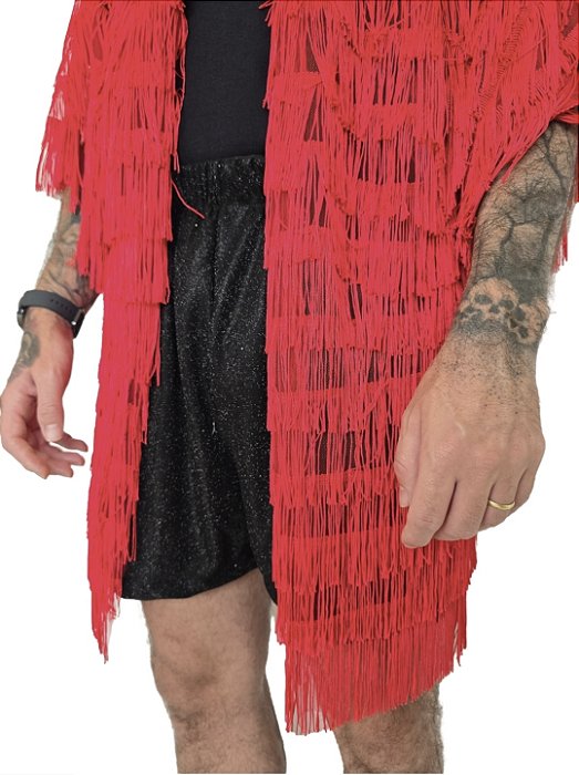 Kimono Franjas Vermelhas
