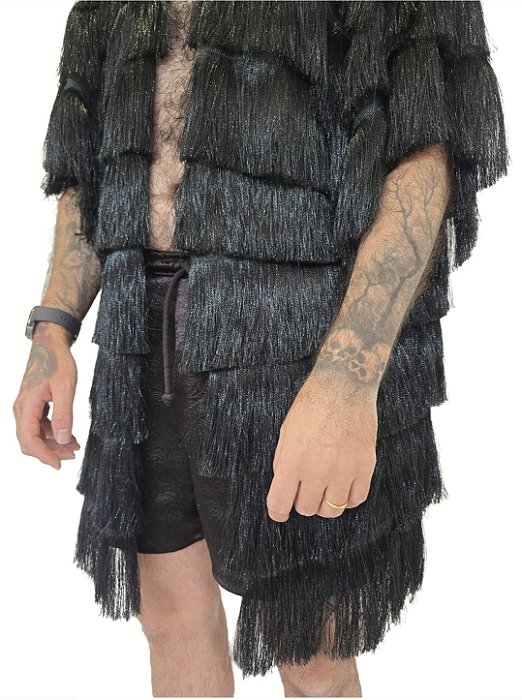 Kimono Franjas Petróleo