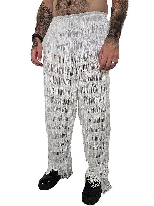 Calça Franjas Branca
