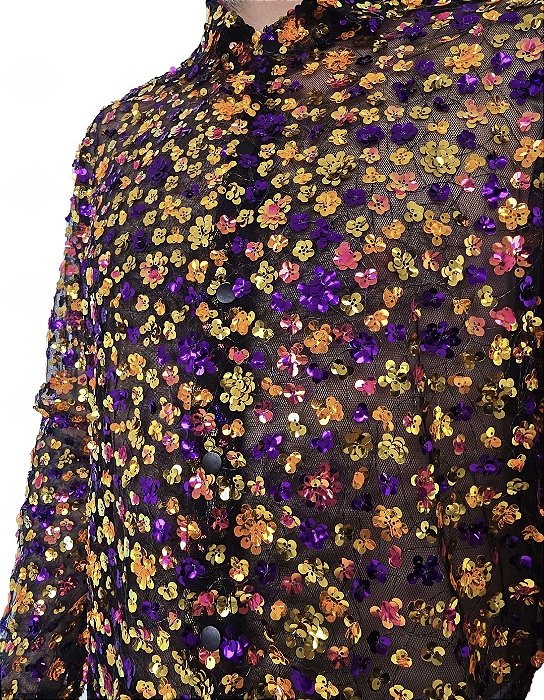 Camisa Flores de Paetê