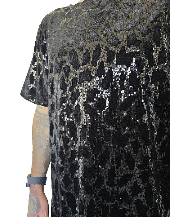 Camiseta Paetê Tigre