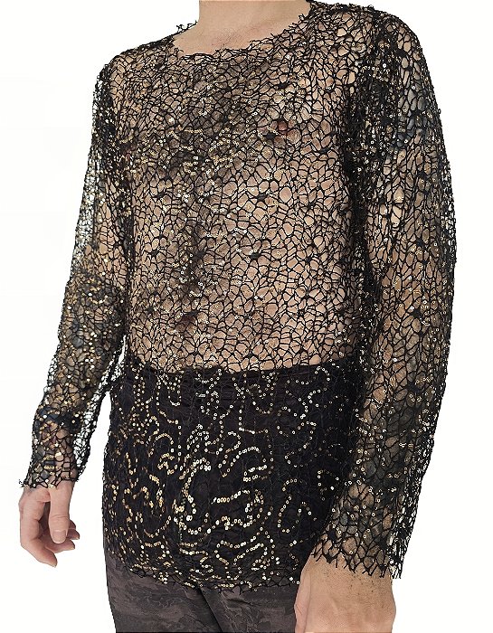 Camiseta Arrastão com Paetê