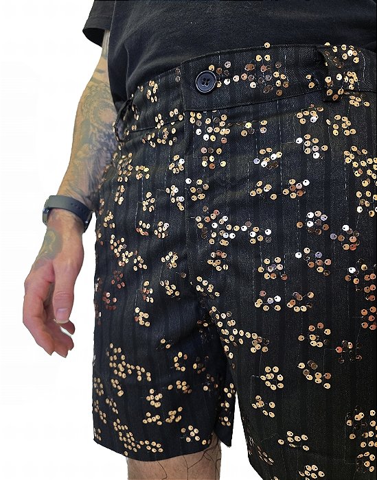 Bermuda Jeans e Paetê