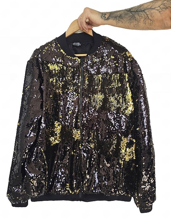 Jaqueta Reversível Dourado e Preto