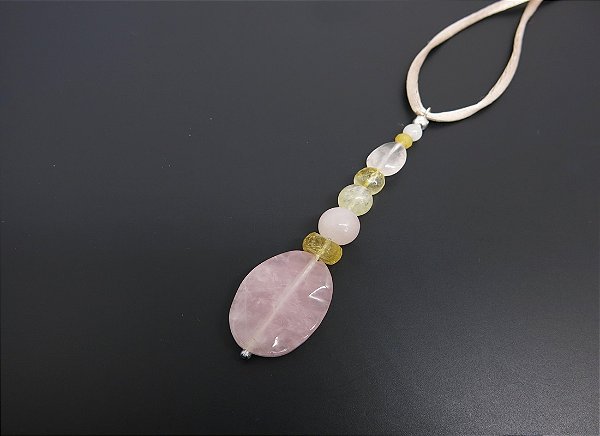 PÊNDULO QUARTZO ROSA E CITRINO